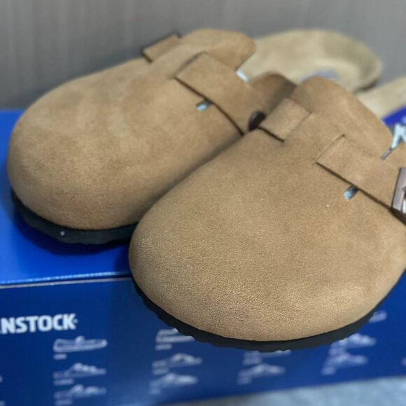 NWT Birkenstock Boston taupe suede mule clogs - Picture 4 of 4
